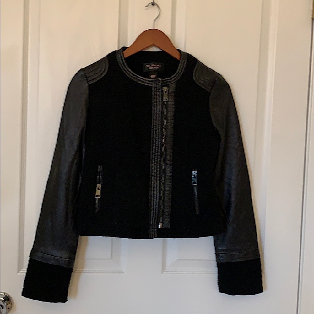 Victoria Secret Tweed Leather Jacket